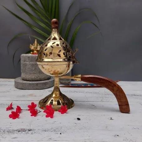 WhatsApp Image 2026-07-08 at 10.14.31 Handcrafted Brass Charcoal Incense Burner | Antique Finish Dhoop & Bakhoor Holder