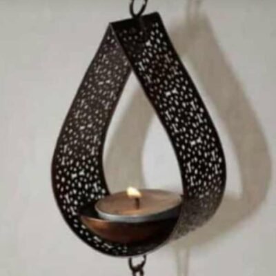 Handcrafted Metal Hanging Tealight Candle Holder | Decorative Pendant Lantern
