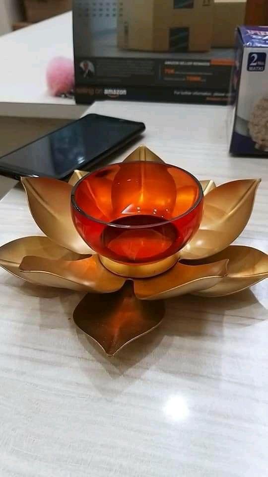 WhatsApp Image 2026-07-08 at 10.14.50 Handcrafted Lotus Tealight Candle Holder | Decorative Metal Candle Stand